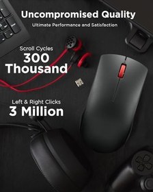 Resim Lenovo Kablosuz Fare (WL150) - 2.4G Nano USB-A Çok Yönlü Ergonomik Fare - 3 Milyon Tıklama, 1.000 DPI - Taşınabilir Kompakt Kablosuz Tasarım - Bilgisayar ve Dizüstü Bilgisayar Aksesuarları 