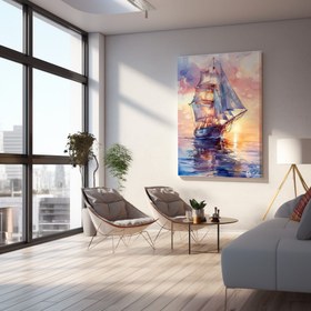 Resim Deryadaki Gemi - 50x70 