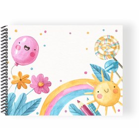 Resim printkonsept 3'lü Set Resim Defteri,küçük Boy Resim Defteri,resim Defteri,15 Yaprak, Spiralli Resim Defteri 17*24 