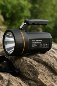 Resim GOLD SİLVER ADAPTÖR ŞARJLI EL FENERİ PROJEKTÖR 