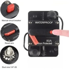 Resim Universal Obus Karavan Dc Sigorta 40A Waterproof Otomatik Sigorta 