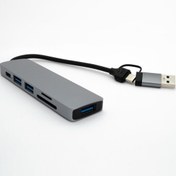 Resim Global 6in1 UsbA ve Type-C to 3x USB3.0, TF, SD, Type-C Çoklayıcı Hub Adaptör WNE0168 