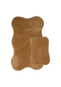 Resim Anatolia 2'li Karamel 80x140 + 50x70 Cm Büyük Ebat Banyo Paspası Seti Kaymaz Tabanlı Klozet Takımı Karamel 