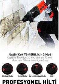 Resim Assur ASR521 850 W Darbeli Kırıcı Delici Hilti Kırmızı 