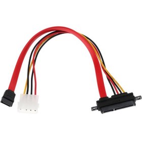 Resim Sata 22pın (7p + 15p) Ila 7 Pin / Lp4 Sata Veri Güç Combo Uzatma Kablosu 30 Cm (Yurt Dışından) 