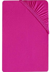 Resim 3 Adet Düz Pamuklu Tek Kişilik 80 X 200 + 30 Cm Lastikli Penye Çarşaf Fuşya 