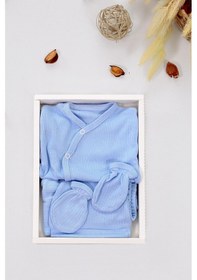 Resim Sitilin Kız Bebek Mavi 5 Li Hastane Çıkışı Seti Stl6651 Beyaz 