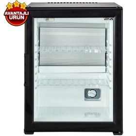 Resim ISM Minibar Mini Buzdolabı Otel Tipi, Cam Kapılı Sessiz Çalışan Siyah Renk 