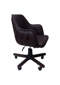 Resim Ofis Koltuğu Çalışma Sandalyesi Ahşap Ayaklı Kahverengi Renkli Su 