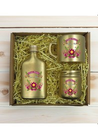 Resim Bk Gift Kişiye Özel İsimli Dtf Anne Temalı Gold Kahve Fincanı & Kolonya & Mum Hediye Seti-6, Anneye Hediye, Anneler Günü Hediyesi Kobitmeyencom30950 B 