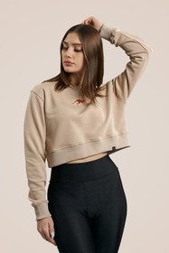Resim MBEY1989 Mbey Minimal Kanguru Nakışlı Krem Crop 