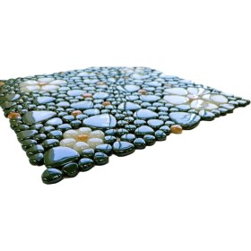 Resim MozaiKristaL Mutfak Tezgah Arası, Banyo, Havuz, Sauna, Spa, Zemin, Duvar ve Yaşam Alanlarının Tüm Yüzeyleri Için Yeşil, Sarı, Beyaz Çiçek Desenli 31.5X31,5 cm Fileli Cam Mozaik.( 5 File = 0,5 M2 Fiyatıdır ) 