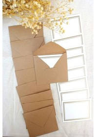 Resim 20 Adet Bohem Zarf & Kart Seti - Paketleme Kartı - Ambalaj Kartı 