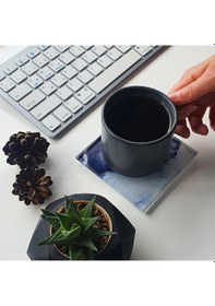 Resim Decorita Cam Bardak Altlığı Ocean Desen 4'lü Takım 10 x 10 CM Çok Renkli 