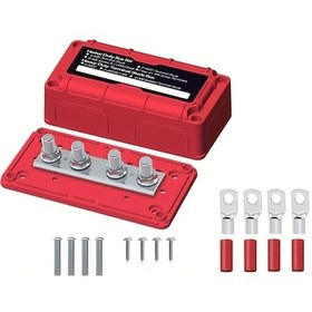 Resim Fochsia Kırmızı Sku 300a Ağır Hizmet 12v Güç Dağıtım Modülü 5 16 İnç M8 Terminal Bağlantıları Deniz Araç Karavan Kamyon 