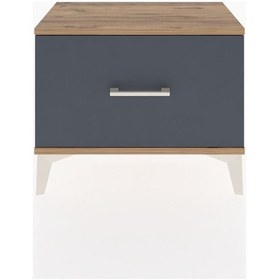 Resim Arges Komodin Tek Çekmeceli 60x30x48 Çam-antrasit Atlas Çam 