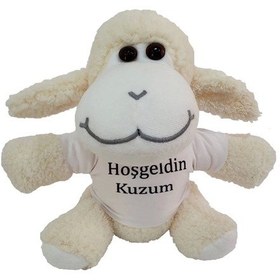 Resim Hoşgeldin Kuzum Tişörtlü Peluş Kuzu Çok Renkli 