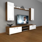 Resim Decoraktiv Eko 5d Slm DVD Tv Ünitesi Tv Sehpası Ceviz Beyaz 