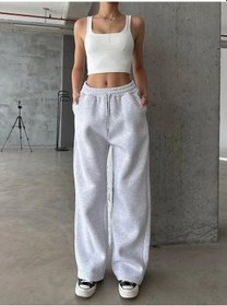 Resim 3 İplik Şardonlu Oversize Eşofman Gri Gri 