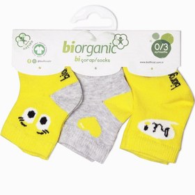 Resim Bibaby Biorganic Hi 3'lü Kız Çorap 68398 Sarı 