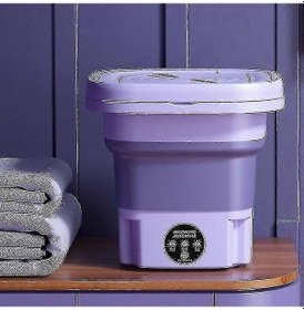 Resim 8l Katlanır Çamaşır Makinesi Taşınabilir Çorap Ve İç Çamaşırı Geri Çekilebilir Ev Tipi Çamaşır Makinesi 3 Model Mor Ab 