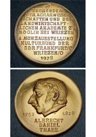 Resim Escoines Koleksiyon Almanya, Ziraat Mühendisi Albrecht Daniel Thaer Hatıra Madalya 36gram 42mm Nadir 