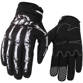 Resim Jzcat Uzun Parmak Motosiklet Eldiveni Beyaz - Siyah 