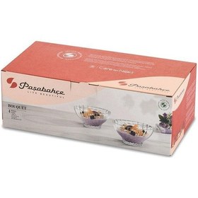 Resim Paşabahçe 530024 Bouquet Cam Kase 455 Cc 4 Adet Şeffaf 