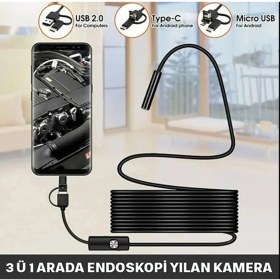Resim Qasul Profesyonel Endoskop Kamera Arama Motor Içi Su Geçirmez Aralara Girebilen Tesisat Kamerası Android Uyumlu 