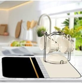 Resim Yıkanabilir Bulasik Kurutma Mati Kurulama Bezi Kurutma Örtüsü Tezgah Üstü Bulaşıklık 40X50 Cm, Siyah-5 