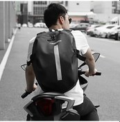 Resim Lemestar Bsddp Rh-a0809 Motosiklet Kask Çantası - Gece Reflektif, Çift Yönlü Fermuar, Oxford Kumaş, Siyah Siyah 