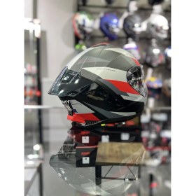Resim Sway 865 Kapalı Kask Güneş Vizörlü Kırmızı Siyah Hipoalerjenik Malzeme ile Güvenli Kullanım 
