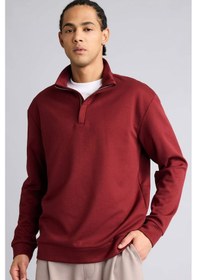 Resim Defacto Standart Fıt Modal Sweatshirt G8148ax25wnbr169 Bordo-br169 