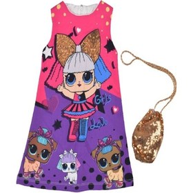 Resim Kız Çocuk Loll Elbise Tam Astarlı Çantalı 