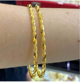 Resim 22 Ayar Altın Kaplama Ikili Burma Bilezik 
