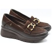 Resim Kadın Airflow Nubuk Deri Dolgu Topuk Tokalı Ayakkabı Kahve 2313044k Kahve 