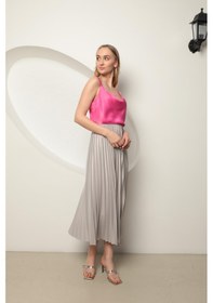 Resim Chıcnhappy Örme Kumaş Kadın Piliseli Etek Gri 24op80010164 Gri 