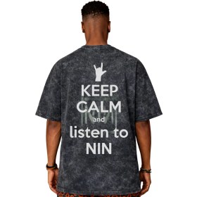 Resim Sevbano Nin Rock Metal Müzik Grubu Baskılı Unisex Oversize Eskitme Yıkamalı Tişört 