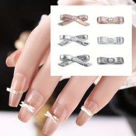 Resim 50 Adet, Tırnak Sanatı Takıları, Fiyonklu Bale Ayakkabıları, Metal Tırnak Stickerları, Tırnak Giyim Takısı 
