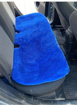 Yumuşak Tüylü Peluş Serme Oto Koltuk Minder Arka Mavi
