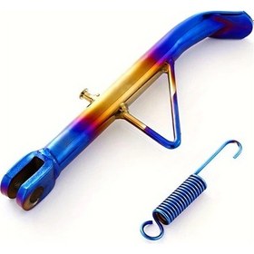 Resim Xuweiwei Golden Blue Off-road Motorcycle İçin 1 Çift Demir Yan Ayak Destek Braketleri Titanyum Kenar Elektro Kaplama 