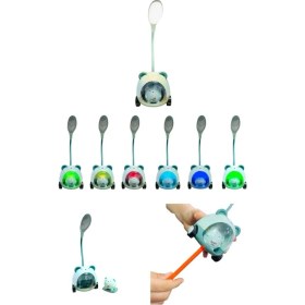 Resim Menuzer Sevimli Ayıcık Çocuk Masa Gece Lambası - Hazneli Kalem Traşlı Kalemlik Masa Lambası 