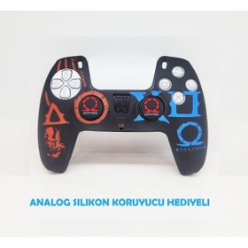 Resim Ps5 Dualsense God Of War Ragnarok Koruyucu Silikon Kılıf + Analog Silikon Koruyucu Kırmızı 
