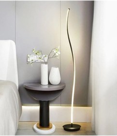 Resim Modern Kıvrımlı Siyah Kasa 3 Renk Lambader Siyah 