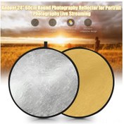 Resim Hombey 60cm Çift Taraflı Altın-gümüş Yansıtıcı: İçinden Çekilebilir Fotoğrafçılık Işık Paneli - Sunum Ve Portre Işıklandırması 