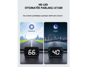 Resim Tüm Araçlarla Uyum Sağlayan Dijital Ekranlı G20 Hud ile Hızınızı ve Pusulanızı Takip Edin 