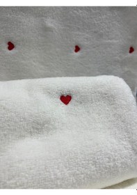 Resim Lubow Love Beyaz Kırmızı Nakışlı 70x140 6'lı Havlu Seti - Ysno-260676 Renkli 