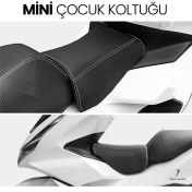 Resim PROVANCE HONDA Dio Activa Motosiklet Çocuk Koltuğu, Siyah Deri, KOLSUZ, 4-8 Yaş Arası, HEDİYELİ 