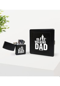 Resim Kişiye Özel The Walking Dad Tasarımlı Siyah Metal Sigara Tabakası N11.2018 