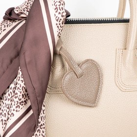 Resim Heart Leather Bag Charm - Mink 